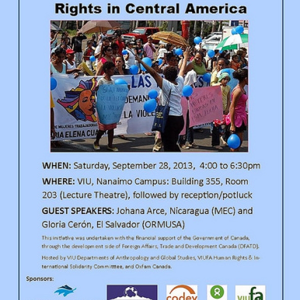 Johana Arce, Nicaragua (MEC) and Gloria Ceron, El Salvador (ORMUSA). September 28, 2013.