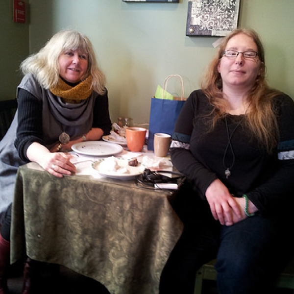 Helene & Tamara Helene celebrating with Tamara her recent graduation (January Convocation). Duncan.