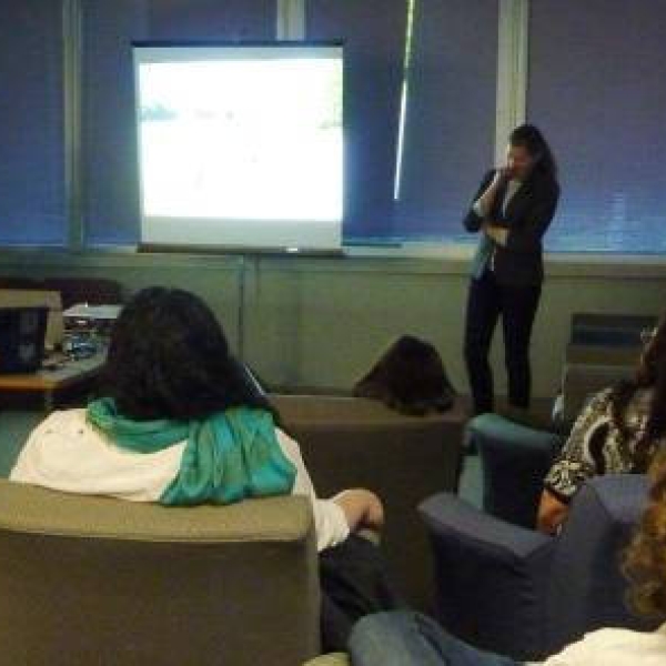 Kyle & Michelle Presenting on their archaeological field school, UNBC. 04 April 2014.