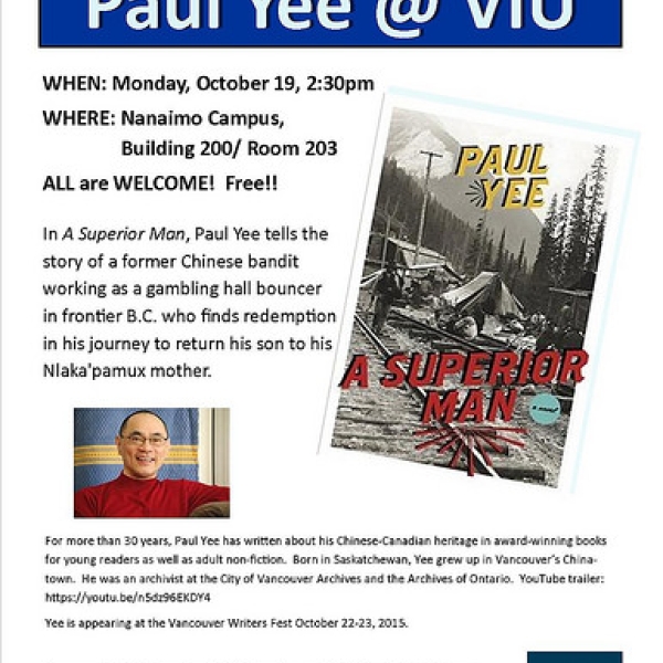 Paul Yee at VIU - 19 October 2015