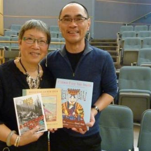 Imogene and Paul with some of his books