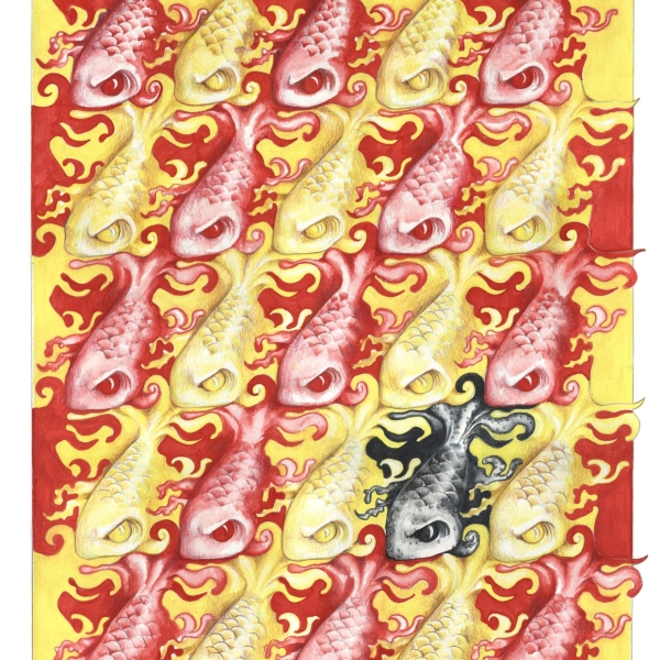 Faculty Award in 2D Design, Jen O'Brennan, watercolour and pencil