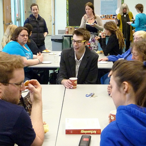 ANTH Forum attendees A number of anthropology students are wearing their club -- logo -- clothes to the ANTH Forum, April 29, 2011.
