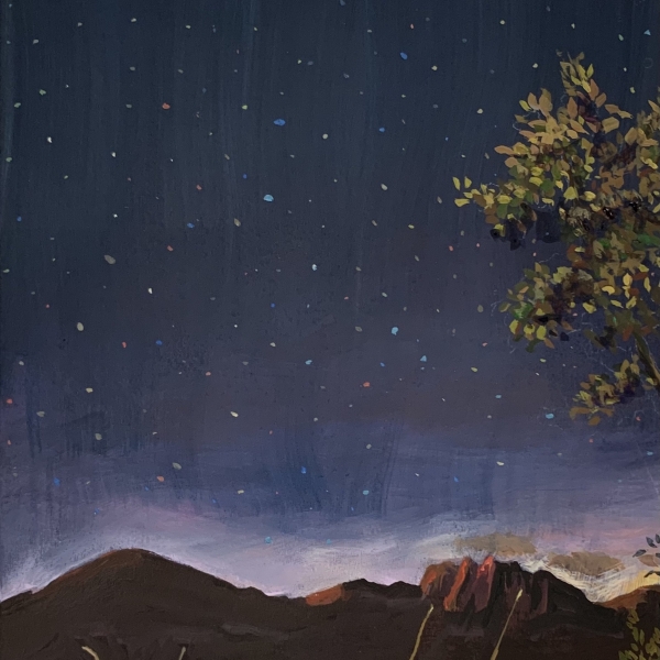 I Thought of the Mountains: acryla-gouache on paper, 2021