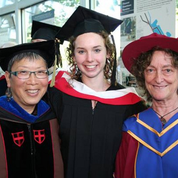 Imogene, Celia, & Gay Celia is a double major ANTH & GLST. Photo courtesy of VIU staff photographer.