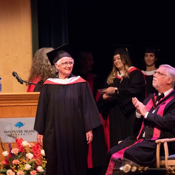 Bobbi followed by Sabrina and Breanne, Convocation June 2019. Convocation June 2019.