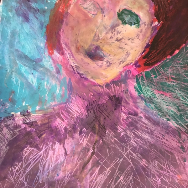 Christine Battye, The Final Death, pastel, oil stick and acrylic with sgraffito