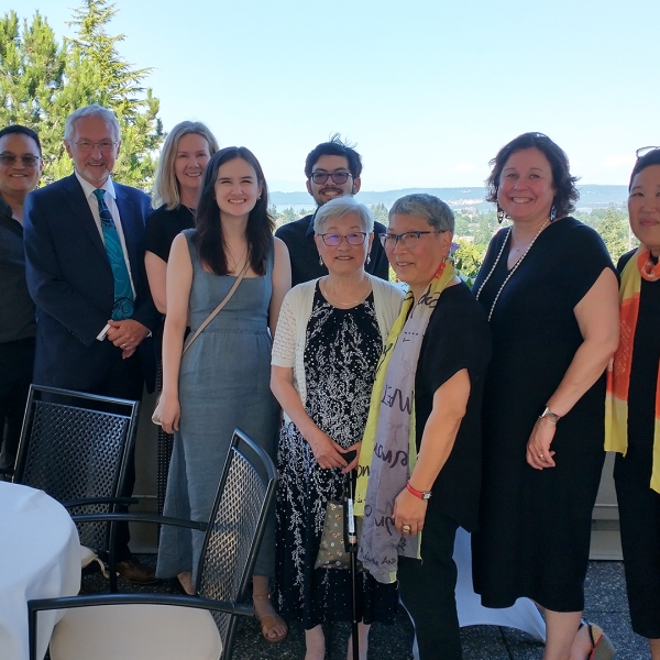 Chancellor's Reception with Honourary Doctorate recipient, Masako Fukawa, centre. June 22, 2023.