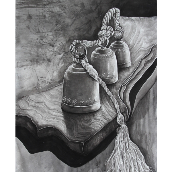 Eul Hee Park, Still Life, Chinese Drawing Ink on Stonehenge Paper