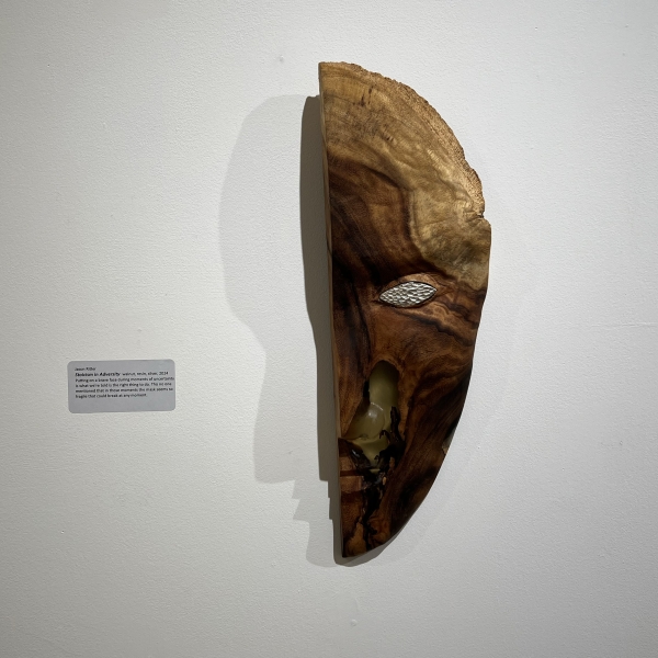 Stoicism in Adversity walnut, resin, silver, 2024, Jason Ritter