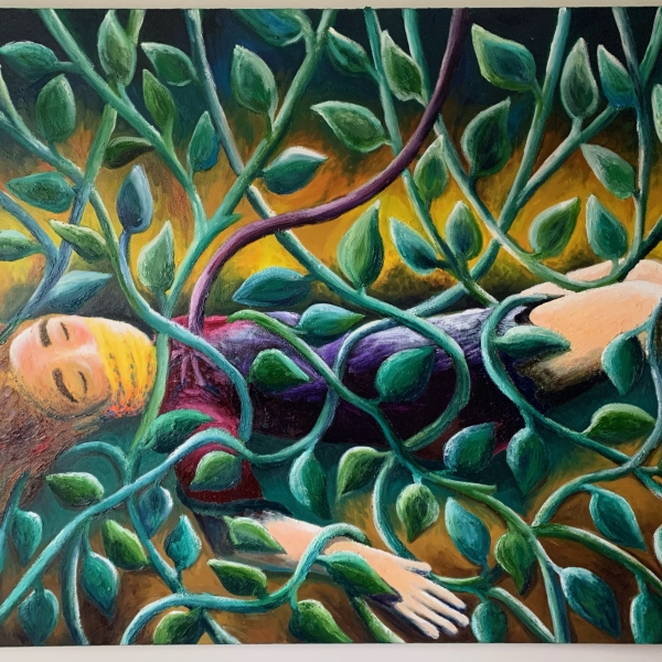 Madalynne Warr, Pandemic Energy, oil on canvas