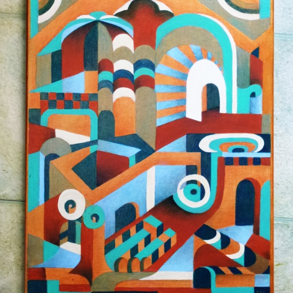 Eschering, acrylic on canvas, 2024, Carra Christy