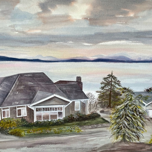 Pam Vickars, Calm at Dusk, watercolours