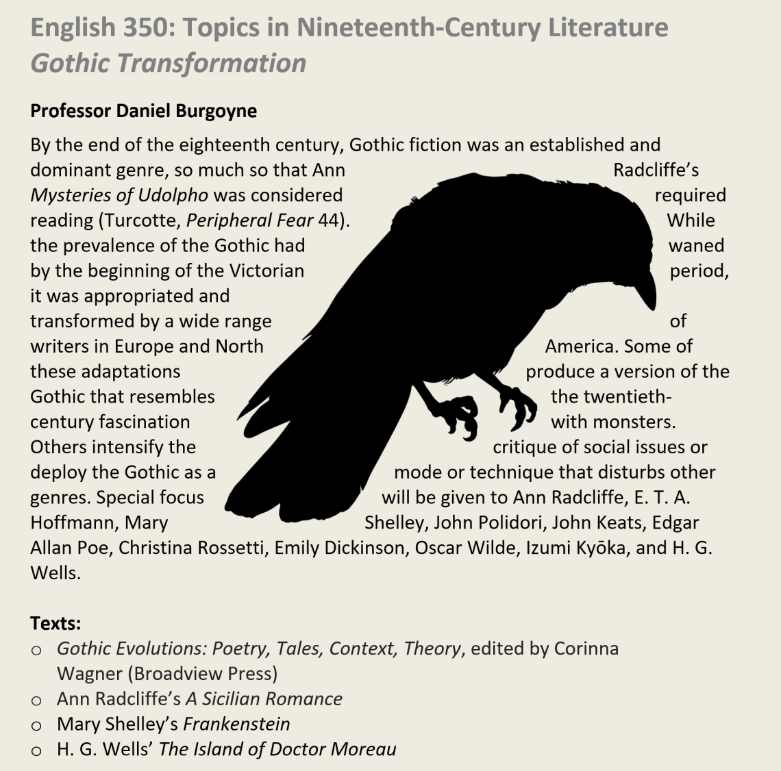 English 350 course description.