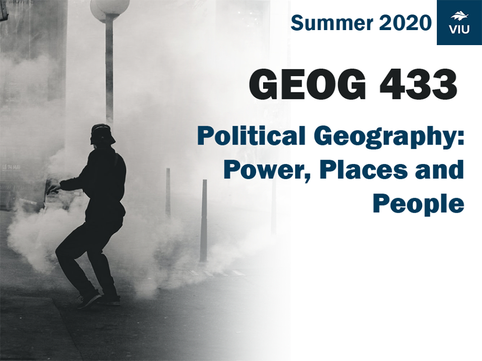 Geog 433: Special Topics, Summer 2020 Poster for Geog 433 course, Summer 2020