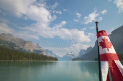 lake view with Cdn flag