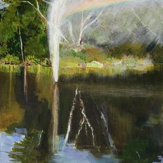 Water Spout at the Playground: acryla-gouache on paper,  2021