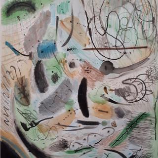 Abstract, Allanah Tilley, water colour with mixed media