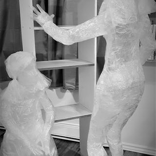 Jackie Doelker, Invisible Poverty, packing tape
