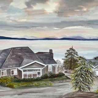 Pam Vickars, Calm at Dusk, watercolours