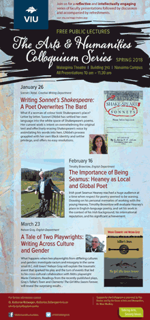 VIU Arts and Humanities Colloquia Fall 2018