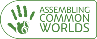 Conference logo: child's handprint with bird, globe, and leaf in palm of hand